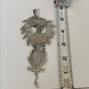 Source Unknown Silver-Tone Lion Pendant Necklace